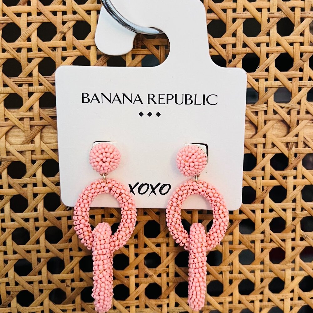 Banana Republic Beaded Chain Hoop Earrings